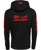 RIDR Apparel Custom Hoodie Bike = Life Red