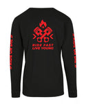 RIDR Apparel Custom Longsleeve Ride Fast Live Young Red