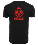 RIDR Apparel Custom T-shirt Ride Fast Live Young Red