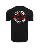RIDR Ride Fast Don't Die T-shirt Halo Red Back