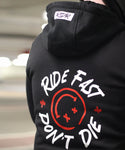RIDR Apparel Ride Fast Don't Die Halo Red Back Close Up