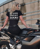 Blood Sweat Gears T-shirt Black Women | RIDR Apparel | Bikelife clothing