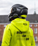 Frozen Yellow Fluor Ride Or Die RIDR Hoodie bikelife apparel